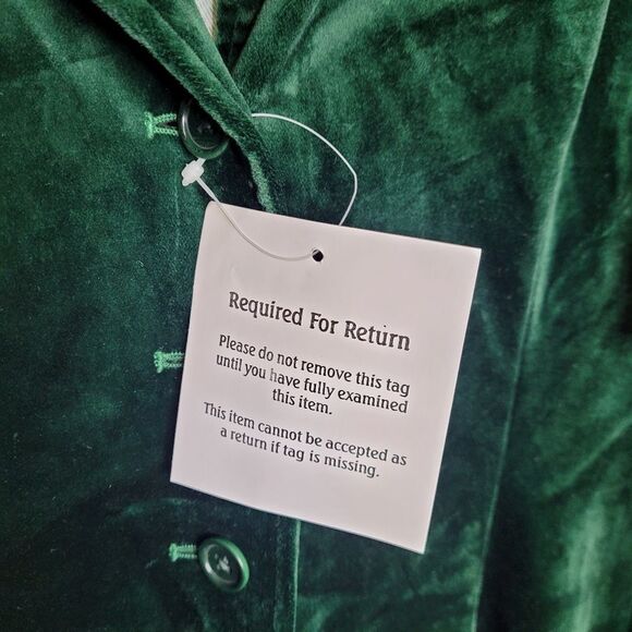 NEW Vintage J Peterman emerald green velvet statement long coat jacket 4 - Picture 7 of 13